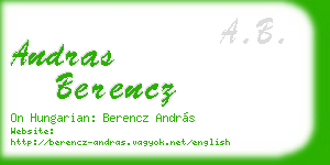 andras berencz business card